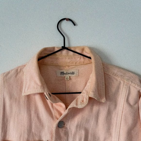 Madewell Bright Pink Denim Jacket Small - Picture 2 of 3